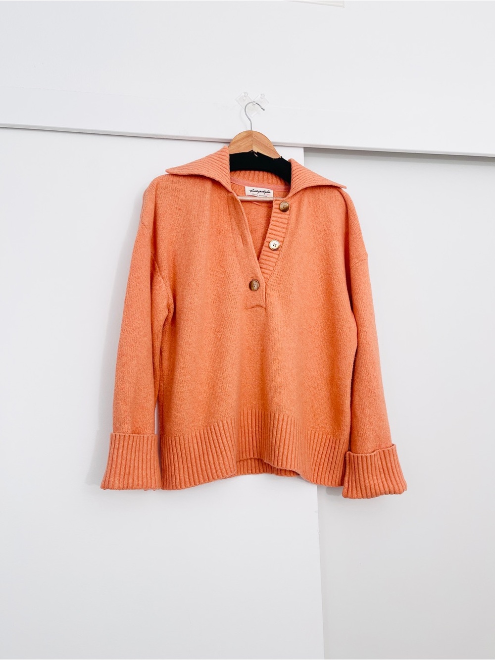 NWOT Free People Trading Knit Polo Sweater Pullover Size Medium